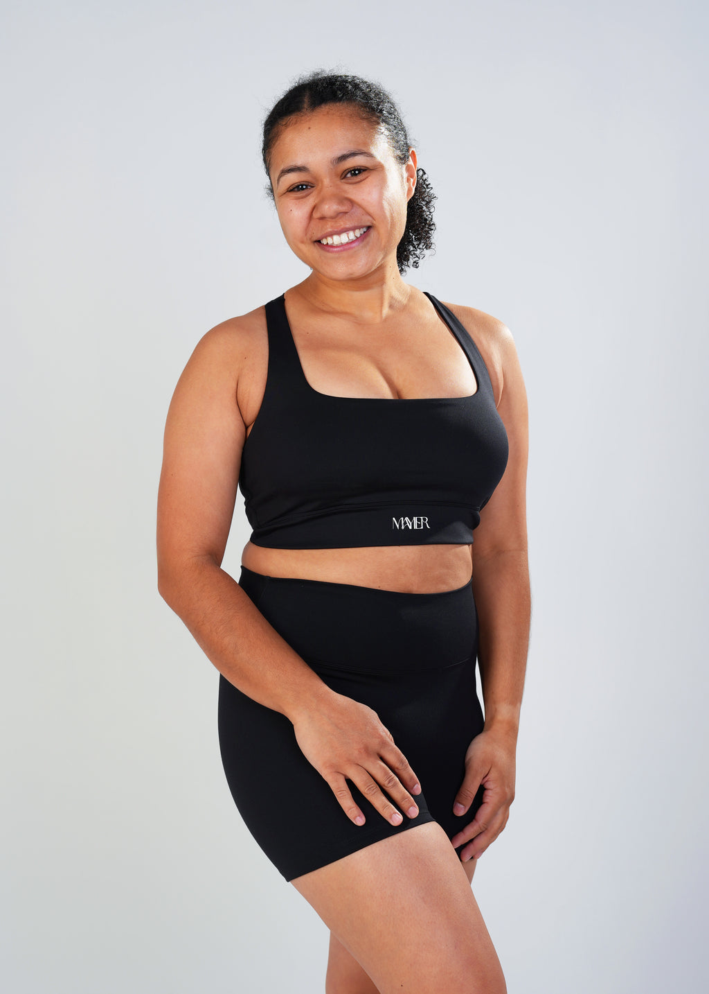 After Dark, First Light, Twist Crop by Mayier. Seamless performance crop top, luxe matte finish