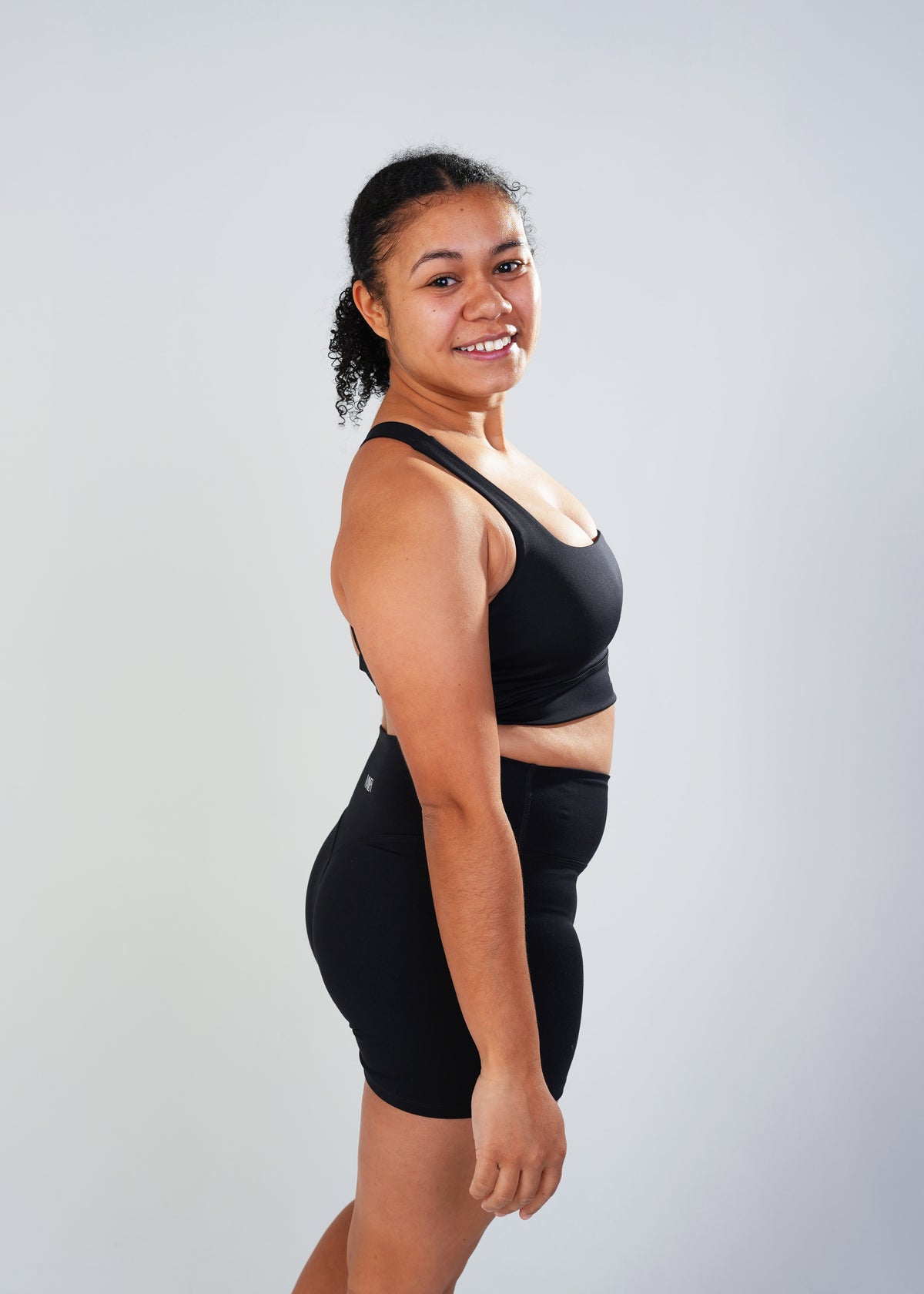 After Dark, First Light, Twist Crop by Mayier. Seamless performance crop top, luxe matte finish