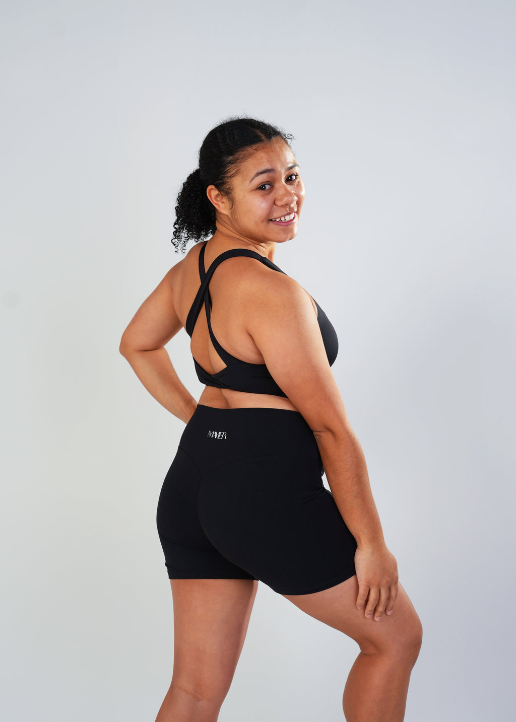 After Dark, First Light, Twist Crop by Mayier. Seamless performance crop top, luxe matte finish