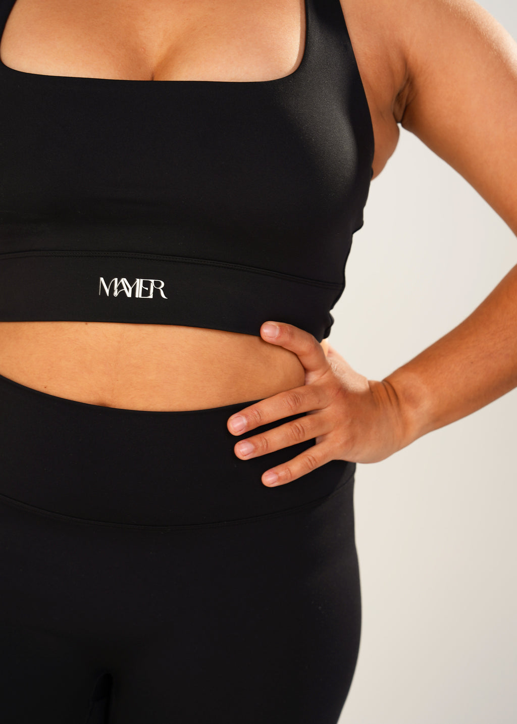 After Dark, First Light, Twist Crop by Mayier. Seamless performance crop top, luxe matte finish