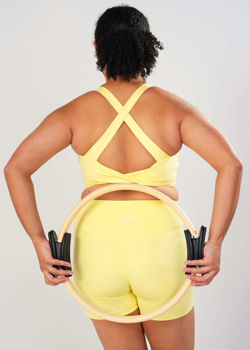 Golden Hour, First Light, Twist Crop by Mayier. Seamless performance crop top, luxe matte finish