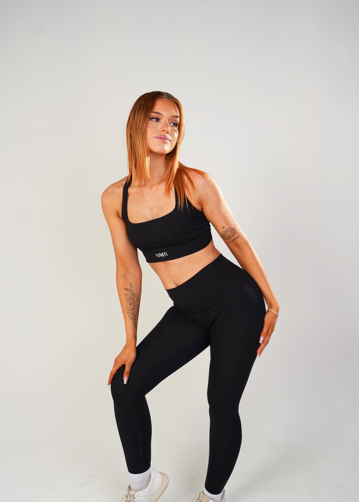 After Dark, First Light, Full Length Long Leggings by Mayier.  High rise seamless performance leggings, luxe matte finish