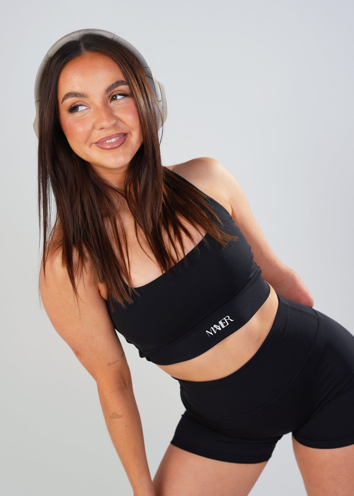 After Dark, First Light,  Shorts by Mayier. High rise seamless 10 inch performance shorts, luxe matte finish.