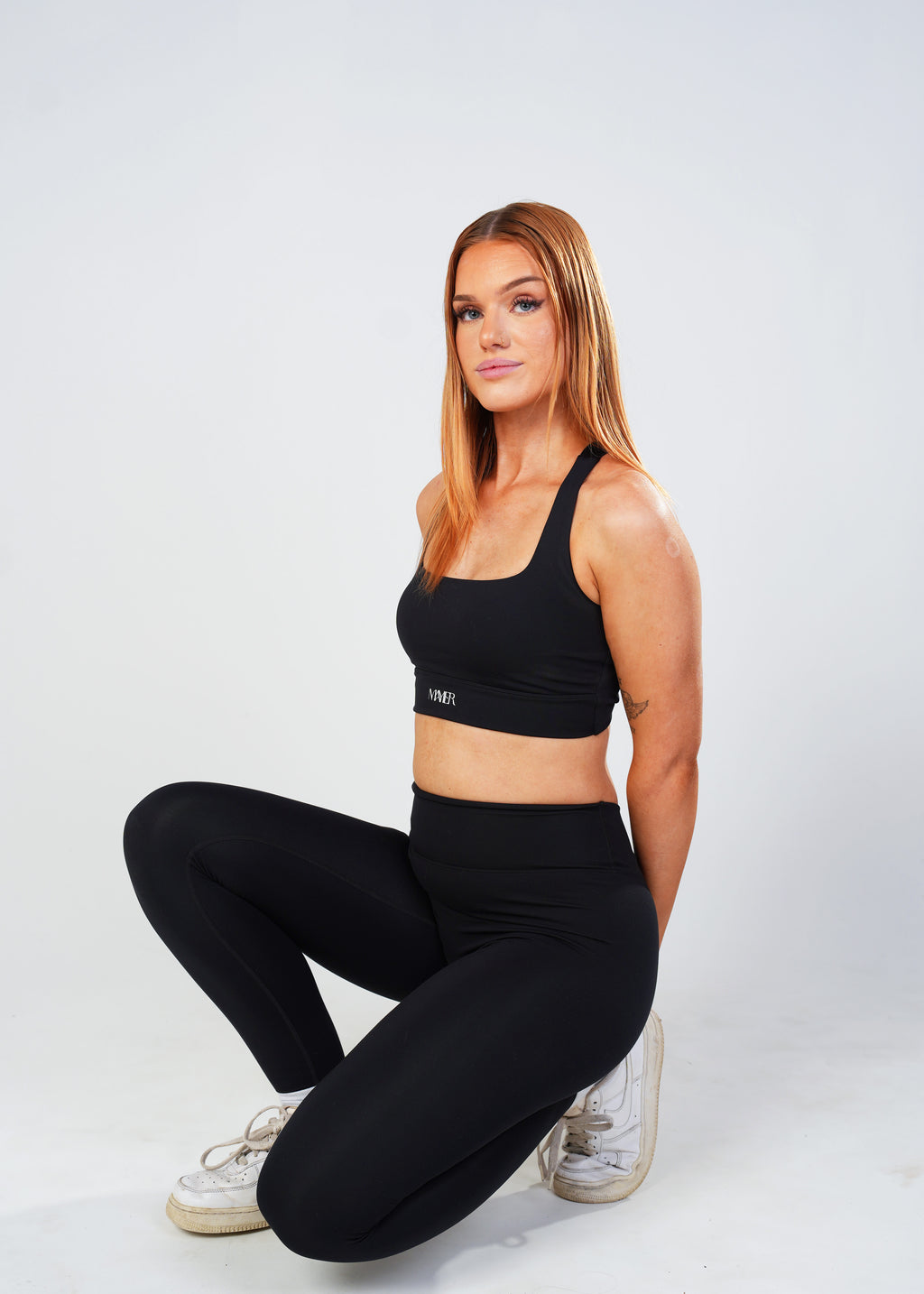 After Dark, First Light, Full Length Long Leggings by Mayier.  High rise seamless performance leggings, luxe matte finish
